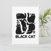 黒猫のシルエット - かわいいネコのデザイン シーズンカード (スタンド正面)