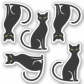 黒猫のシルエット シール (正面)