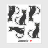 黒猫のシルエット シール (シート)