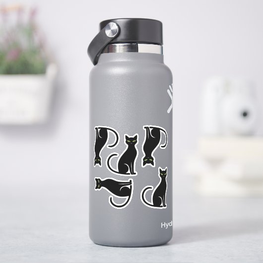 黒猫のシルエット シール (HydroFlask)