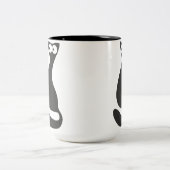 黒猫のシルエット ツートーンマグカップ (中央)