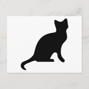 黒猫のシルエット ポストカード