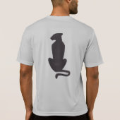 黒猫のシルエット メンズ グレー Sport-Tek Tシャツ (裏面)