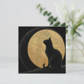 黒猫のシルエット　黄金の月を背景に カード (スタンド正面)