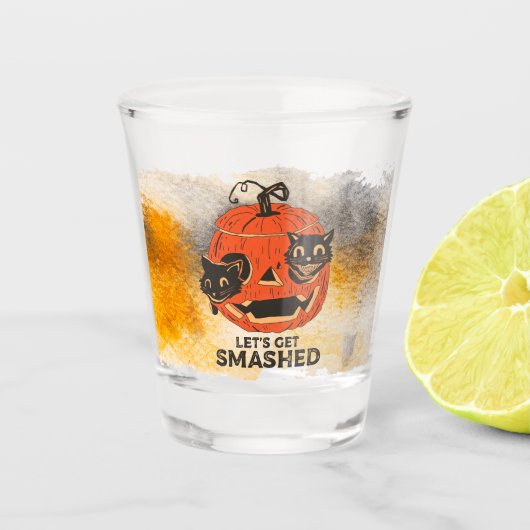 黒猫のジャック・オランタン – ぶっ飛ばそう ショットグラス (正面)