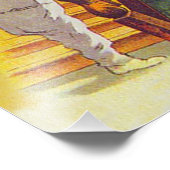 黒猫のジャックO Lanterのカボチャほうき フォトプリント (角)