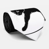 黒猫のスタイリッシュなタイ ネクタイ (ロール)