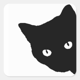 黒猫のステッカー スクエアシール