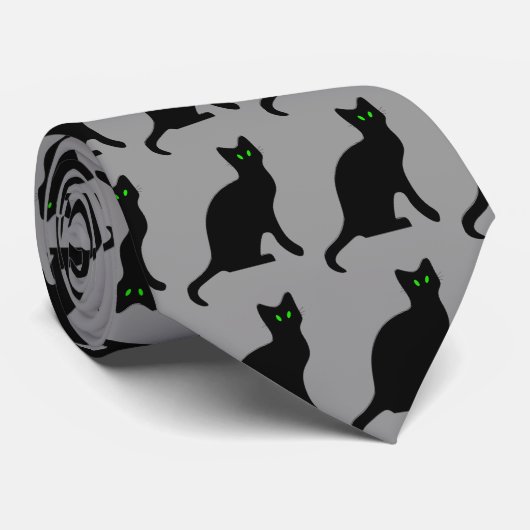 黒猫のタイ ネクタイ (ロール)