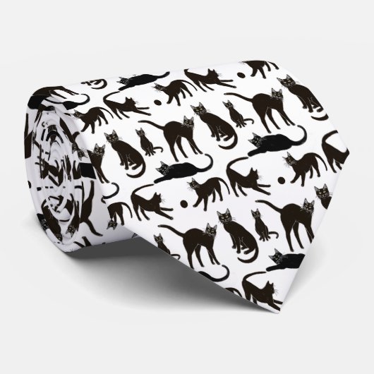 黒猫のタイ ネクタイ (ロール)
