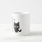 黒猫のデザインを持つ子どもの母 コーヒーマグカップ (中央)