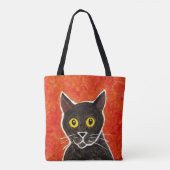 黒猫のトートバック トートバッグ (裏面)