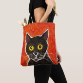 黒猫のトートバック トートバッグ (クローズアップ)