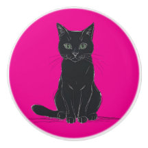 黒猫のドアプルハンドル