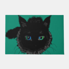 黒猫のドアマット ドアマット
