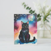 黒猫のナイトウォーター用はがき ポストカード (スタンド正面)