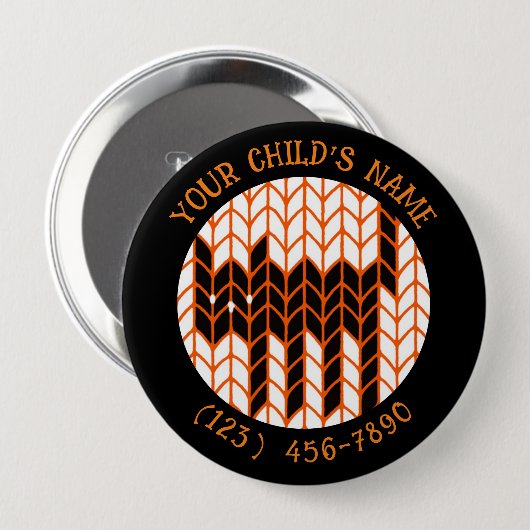黒猫のニット Child ID Button III 缶バッジ (正面&裏面)