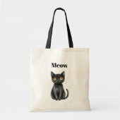 黒猫のニャンマウス トートバッグ (正面)