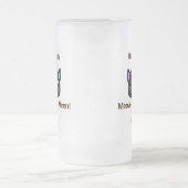 黒猫のニャーニャーと大きな霜取りガラスのマグカップ フロストグラスビールジョッキ (中央)