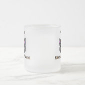 黒猫のニャーニャーと小さな霜取りガラスのマグカップ フロストグラスマグカップ (中央)