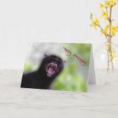 黒猫のハッピーバースデー カード (黄色い花)