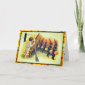 黒猫のハロウィンすてきヴィンテージ カード (正面)