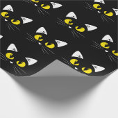 黒猫のハロウィンのかわいい誕生日 ラッピングペーパー (角)