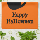 黒猫のハロウィンの台所タオル キッチンタオル (折り畳み)