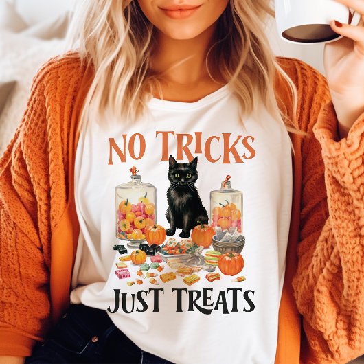 黒猫のハロウィンを扱うトリックはないヴィンテージ トライブレンドＴシャツ