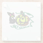 黒猫のハロウィンアート ガラスコースター (裏面)