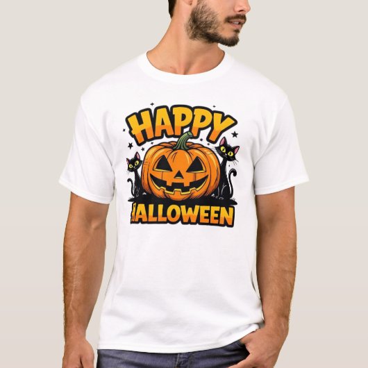 黒猫のハロウィンクラシックTシャツ_2 Tシャツ (正面)