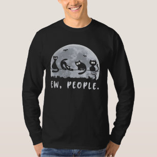 黒猫のハロウィンコスチューム 可愛い子猫 "Ew People" Tシャツ