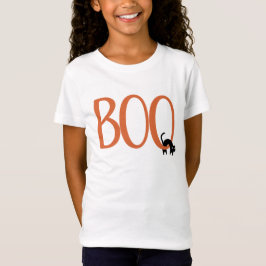 黒猫のハロウィンデザインのブー Tシャツ