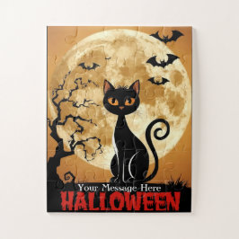 黒猫のハロウィンナイト スプーキーな夜 ジグソーパズル