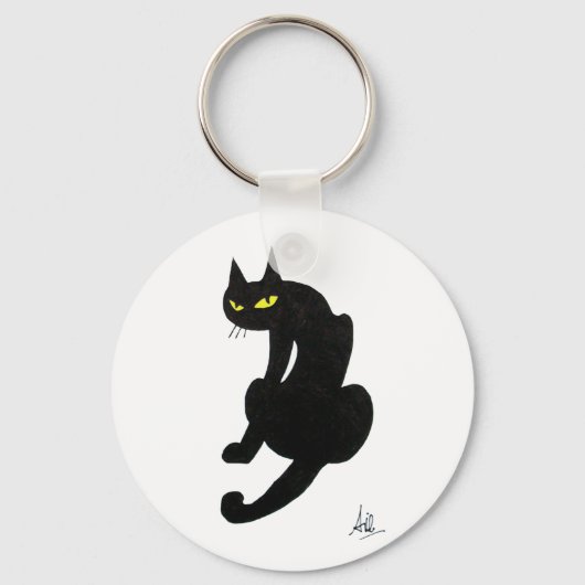 黒猫のハロウィンパーティー キーホルダー (正面)