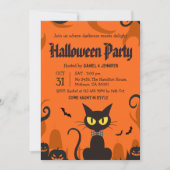 黒猫のハロウィンパーティー ゴーストパンプキン スプーキー 招待状 (正面)