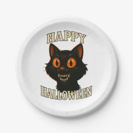 黒猫のハロウィンパーティー ペーパープレート