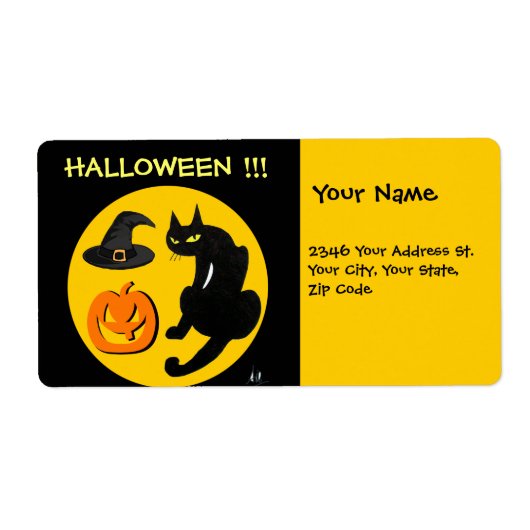 黒猫のハロウィンパーティー ラベル (正面)