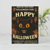 黒猫のハロウィンパーティー 招待状 (スタンド正面)