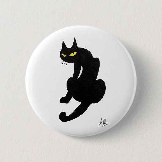 黒猫のハロウィンパーティー 缶バッジ (正面)