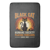黒猫のハロウィンファミリア ヴィンテージ墓地デザイン バスマット (正面縦)