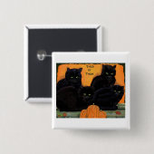 黒猫のハロウィンボタン 缶バッジ (正面&裏面)