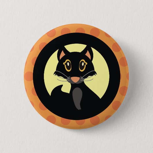 黒猫のハロウィンボタンPinのバッジ 缶バッジ (正面)
