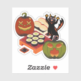 黒猫のハロウィン寿司フィースト シール