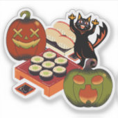 黒猫のハロウィン寿司フィースト シール (正面)