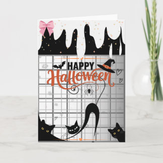 黒猫のハロウィン グリーティングカード