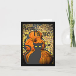 黒猫のハロウィン グリーティング カード