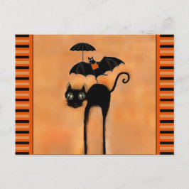 黒猫のハロウィン ポストカード