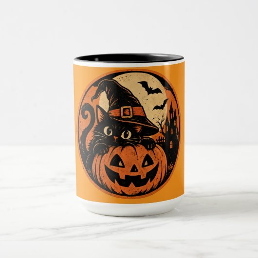 黒猫のハロウィン マグカップ (中央)