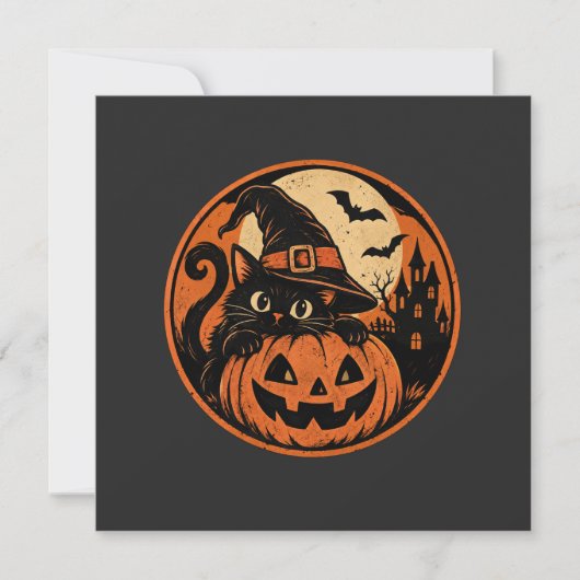 黒猫のハロウィン  招待状 (正面)